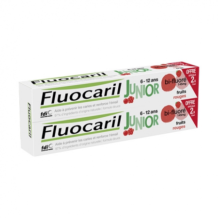 Fluocaril Júnior Frutos Vermelhos 2x75ml PAGUE 1 LEVE 2