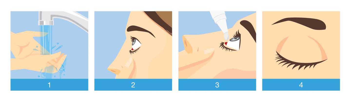 steps to apply an eye drops