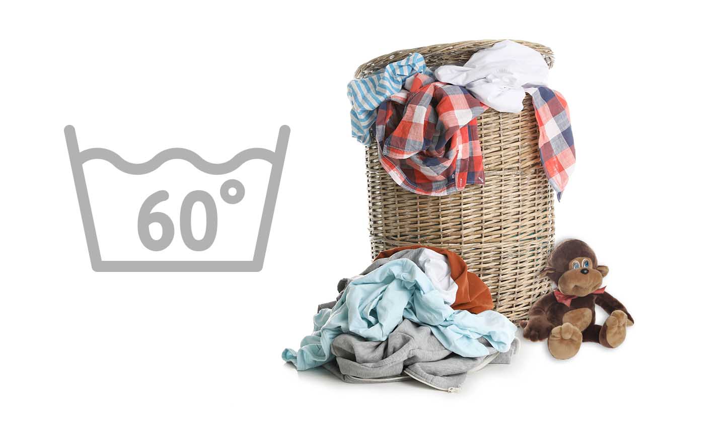 Lavagem da roupa a uma temperatura igual ou superior a 60°