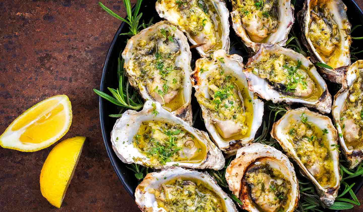 Grilled Oysters with Herb Butter